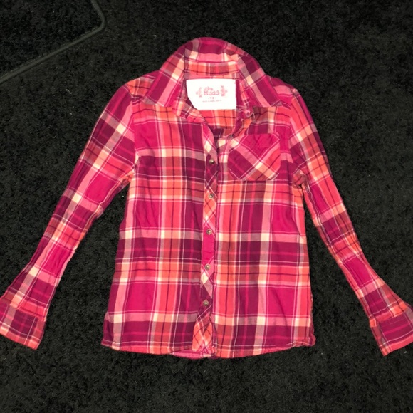 Mudd Other - Girls plaid button up